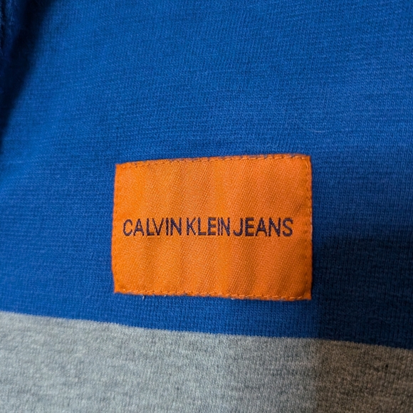 Calvin Klein 80s style polo colorblock rugby shirt long sleeve Sz M Fisherman - Picture 4 of 16